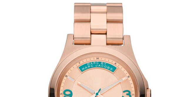 Dámske pozlátené oceľové hodinky s farebnými číslicami Marc Jacobs