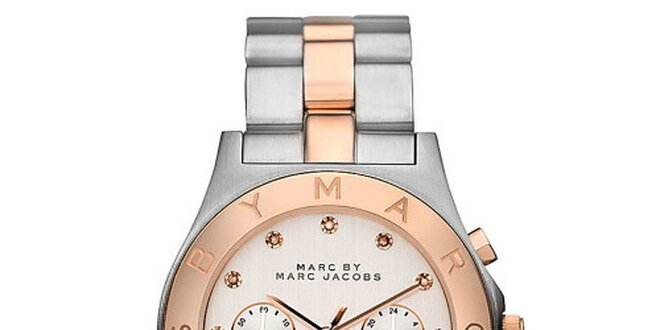 Dámske dvojfarebné oceľové hodinky s chronografom Marc Jacobs