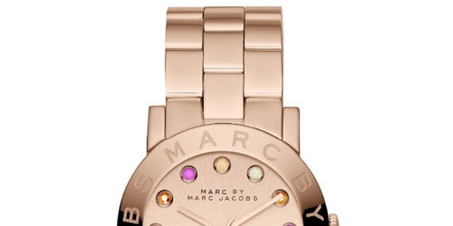 Dámske pozlátené hodinky s farebnými indexmi Marc Jacobs
