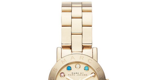Dámske zlaté hodinky s farebnými kryštáľmi Marc Jacobs