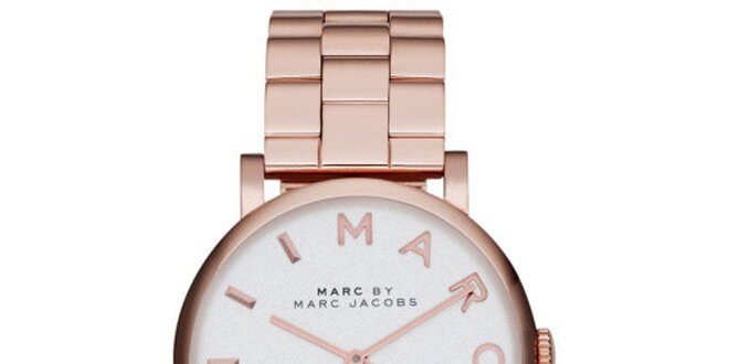 Dámske ružovo zlaté hodinky s okrúhlym púzdrom Marc Jacobs