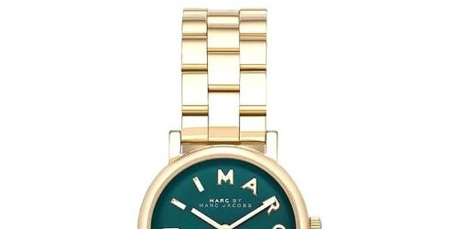 Dámske zlaté hodinky s čiernym ciferníkom Marc Jacobs