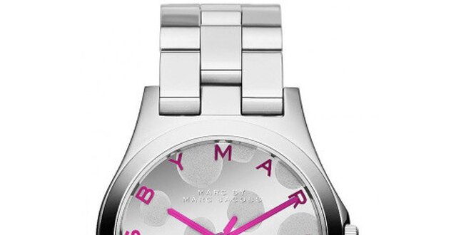 Dámske hodinky z nerezovej ocele s ružovými prvkami Marc Jacobs