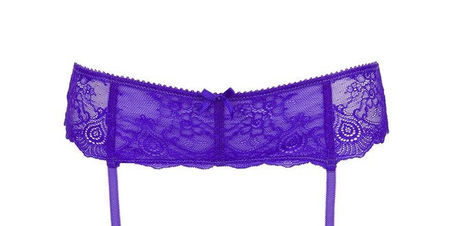 Dámsky čipkový podväzkový pás v fialovej farbe Sapph