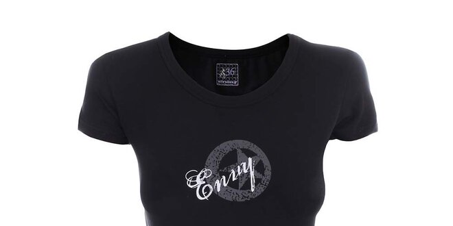 Dámske čierne tričko s potlačou Envy
