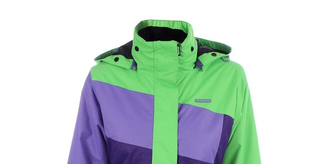 Dámska fialovo-zelená lyžiarska bunda s kapucňou Envy