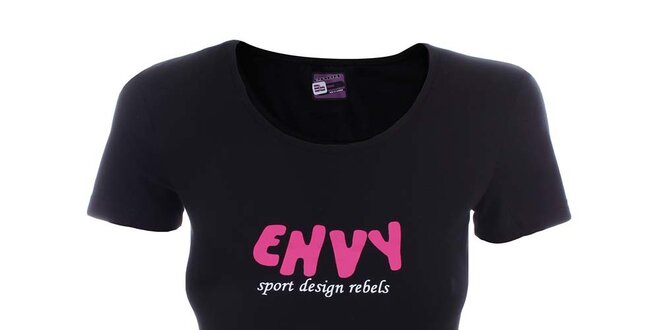Dámske čierne tričko s nápisom Envy