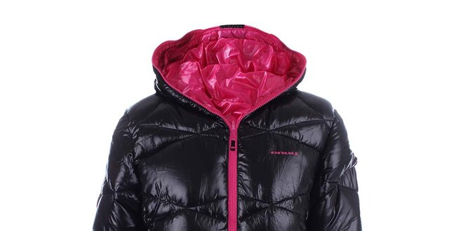 Dámska obojstranná ružovo-čierna zimná bunda Envy