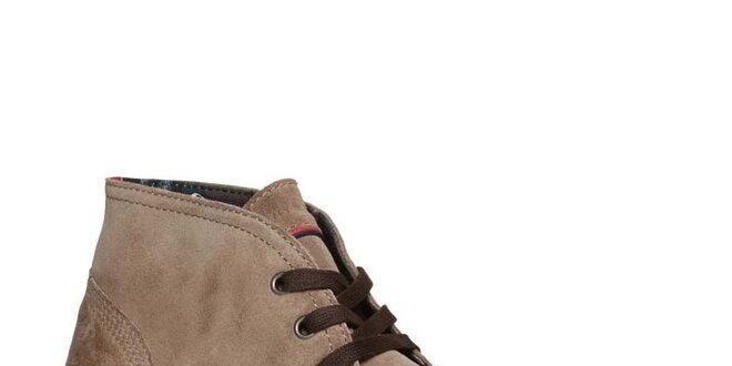 Pánske hnedé prešívané členkové topánky Tommy Hilfiger