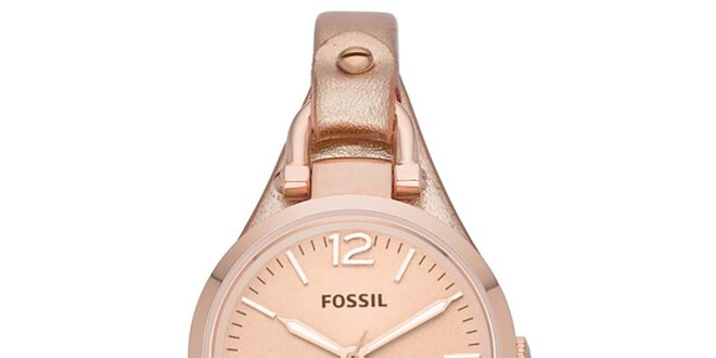 Dámske ružovo zlaté analógové hodinky Fossil