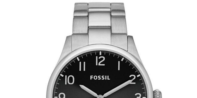 Pánske analógové hodinky s čiernym ciferníkom Fossil