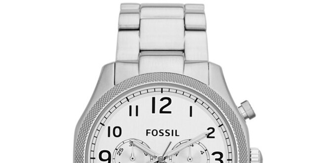 Pánske strieborné hodinky z nerezovej oceľe Fossil