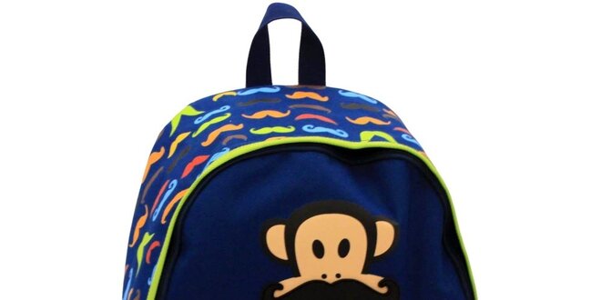 Farebný ruksak s fúzami a opicou Paul Frank