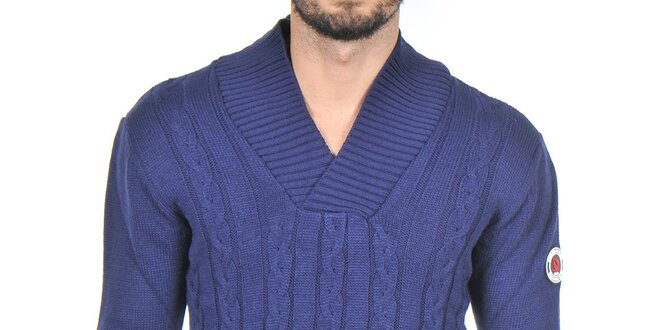 Pánsky tmavo modrý pletený sveter Giorgio di Mare