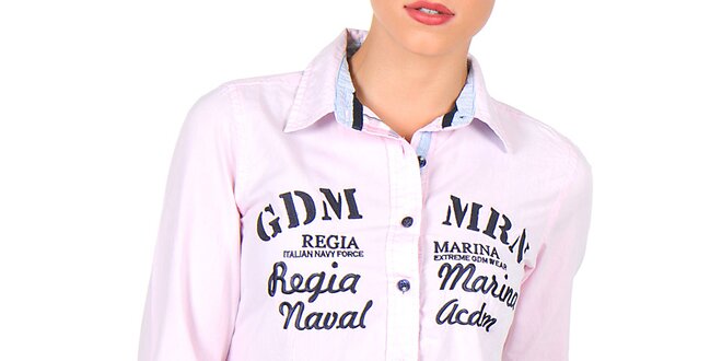 Dámska ružová košeľa s nápismi Giorgio di Mare