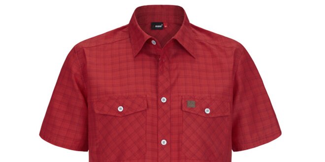 Pánska červená kockovaná funkčná košeľa s krátkym rukávom Maier