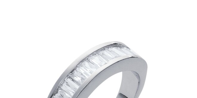 Dámsky strieborný prsteň s bielymi kameňmi La Mimossa