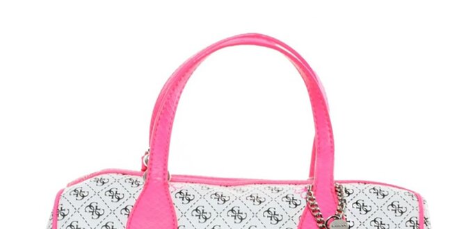 Dámska kabelka s potlačou a ružovými prvkami Guess