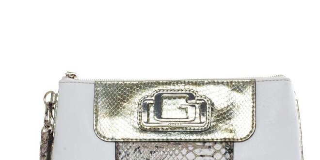 Dámska biela listová kabelka so zlatými prvkami Guess
