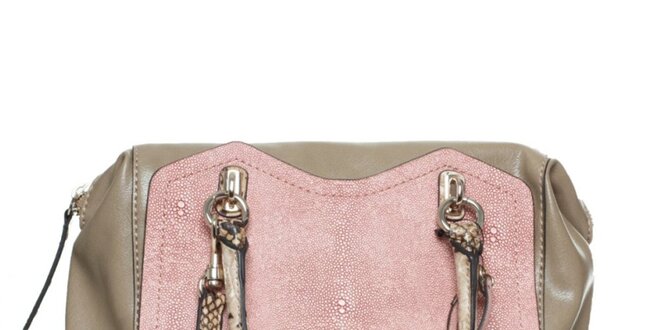 Dámska béžovo-ružová kabelka so strapcom Guess