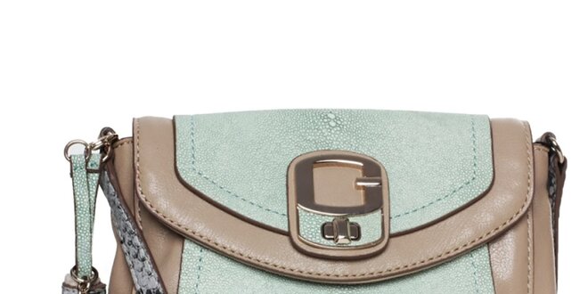 Dámska zeleno-béžová kabelka so strapcom Guess