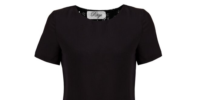 Dámske čierne tričko s čipkovým ukončením Madam Rage