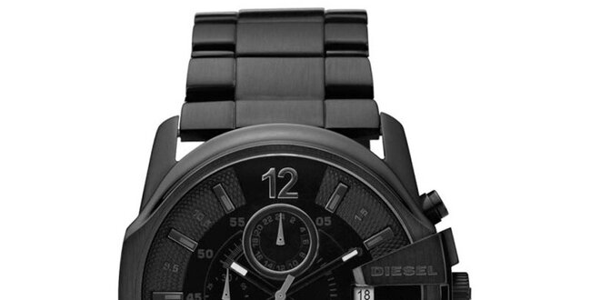 Pánske čierne oceľové hodinky Diesel