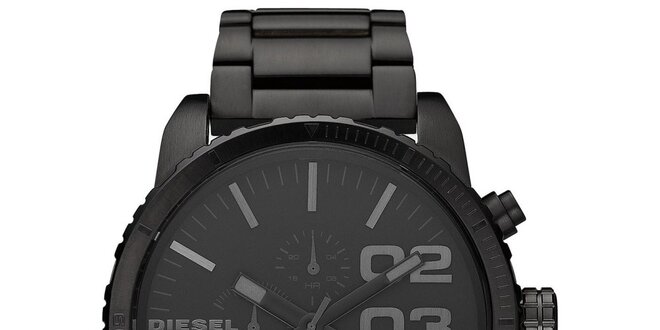 Pánske čierne analógové oceľové hodinky Diesel