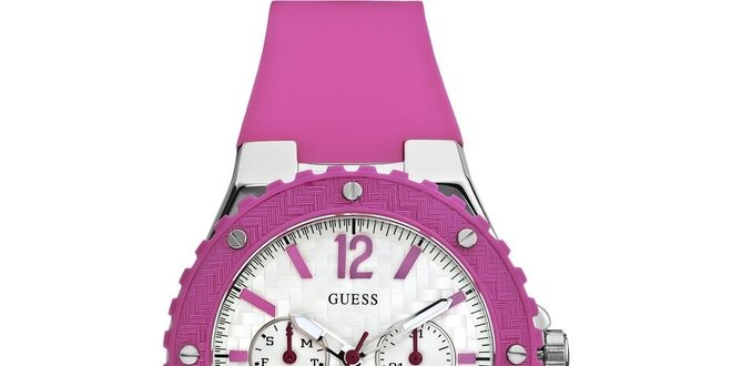 Dámske ružové hodinky Guess s chronografom