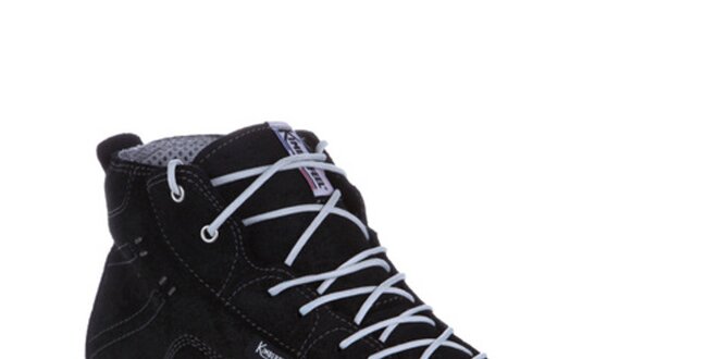 Pánske čierne teplé šnurovacie topánky Kimberfeel