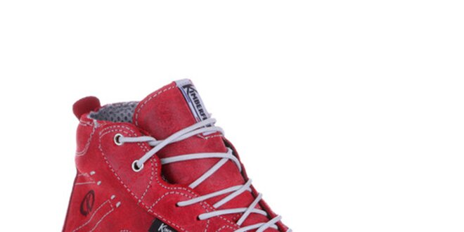 Dámske červené členkové topánky so šnúrkami Kimberfeel
