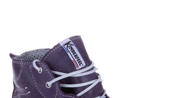 Dámske fialové členkové topánky so šnúrkami Kimberfeel