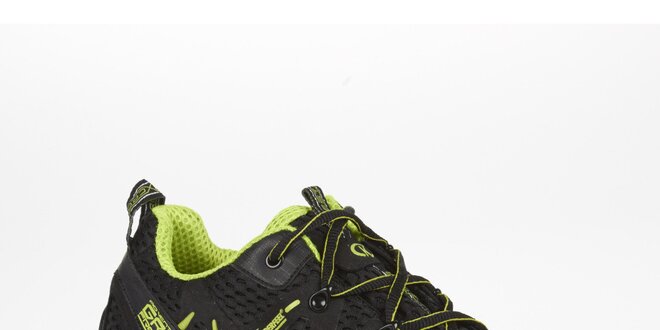 Pánske čierne topánky so svetlo zelenými prvkami Kimberfeel