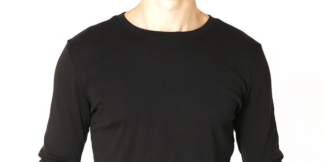 Pánske čierne tričko s dlhým rukávom Santa Barbara