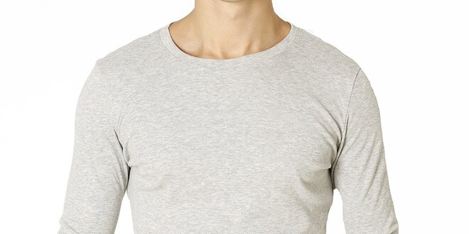 Pánske svetlo šedé tričko s dlhým rukávom Santa Barbara