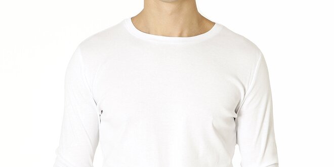 Pánske biele tričko s dlhým rukávom Santa Barbara