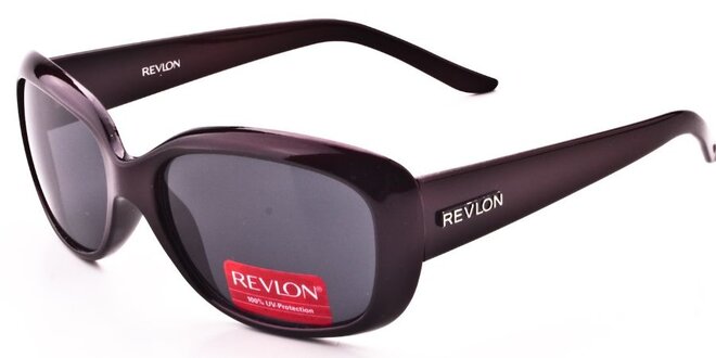 Dámske čierne slnečné okuliare Revlon s metalickým efektom