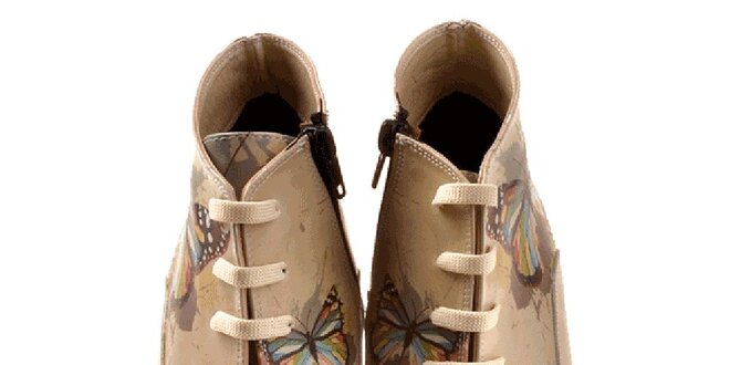 Dámske členkové topánky s farebnými motýlikmi Elite Goby