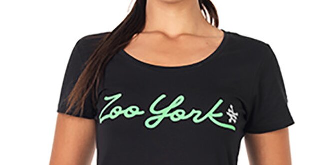 Dámske čierne tričko s nápisom Zoo York