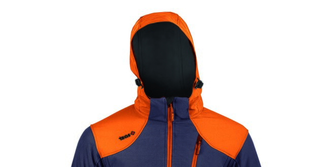 Pánska šedo-oranžová funkčná bunda s kapucňou Izas