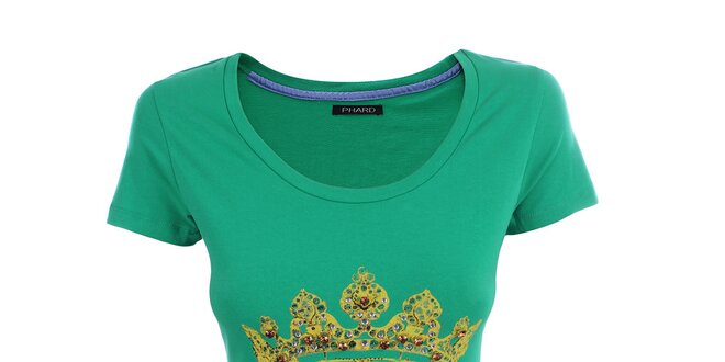 Dámske zelené tričko s korunou Phard