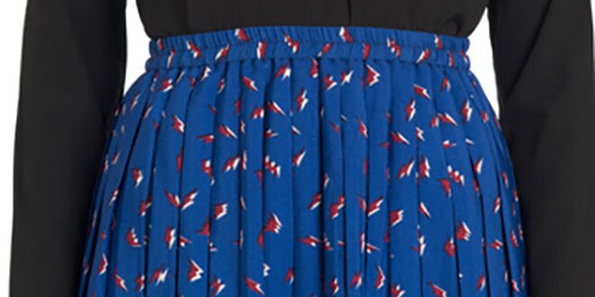 Dámska modrá vzorovaná plisovaná sukňa Compania Fantastica