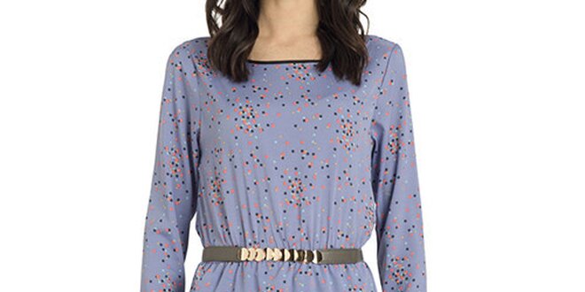 Dámske fialové šaty s farebným vzorom Compania Fantastica