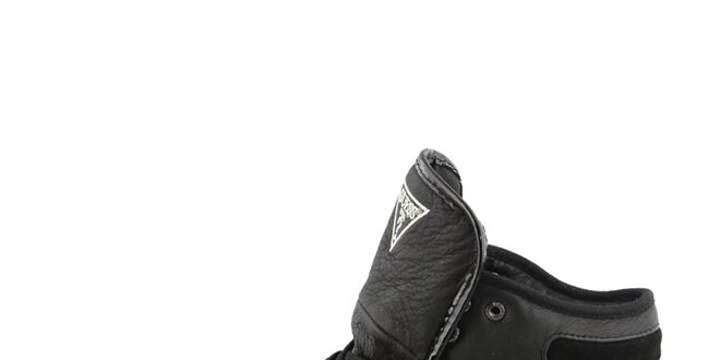Pánske čierne členkové topánky s prešívaním Guess