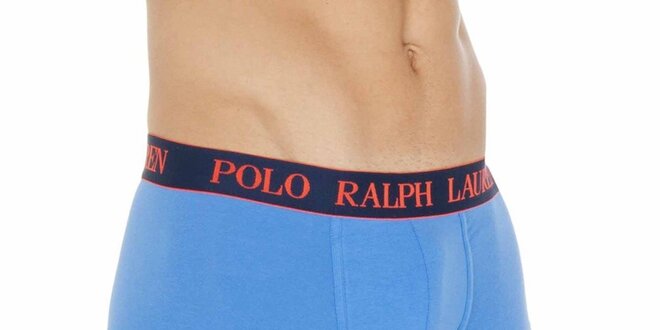 Pánske svetlo modré boxerky s oranžovými prvkami Ralph Lauren