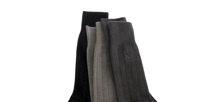 Sada šedých pánskych ponožiek Ralph Lauren