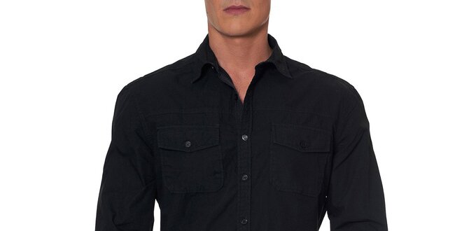 Pánska čierna bavlnená košeľa Paul Stragas