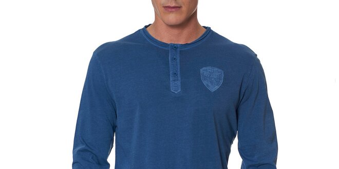Pánske modré tričko s dlhým rukávom Paul Stragas