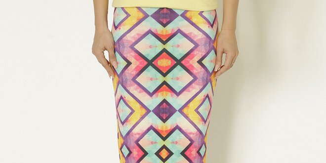 Dámska farebná sukňa s geometrickým vzorom Chaser