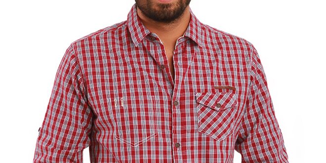 Pánska košeľa s červenými kockami Premium Company